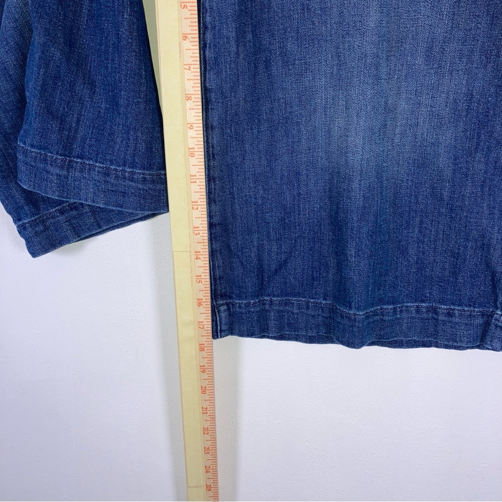 Pilcro Anthropologie Wide Leg Crop Culotte Jeans Sz 27  Denim High Rise Pockets - Picture 10 of 16